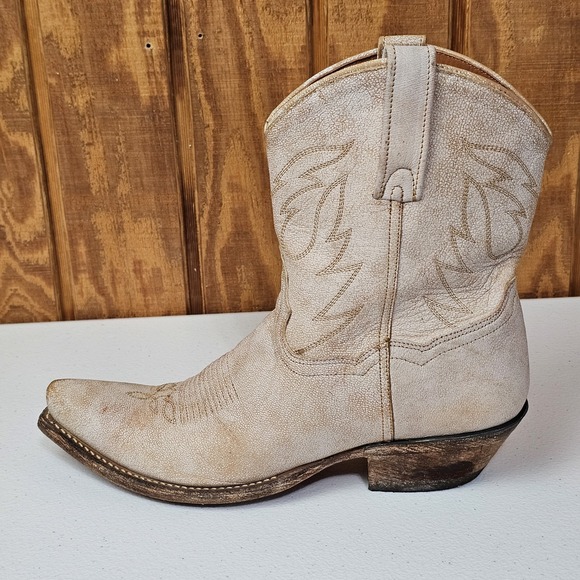 Dan Post Women's Standing Room Only Boots Sz 7 Distressed White Ankle DP4059 - Picture 4 of 10
